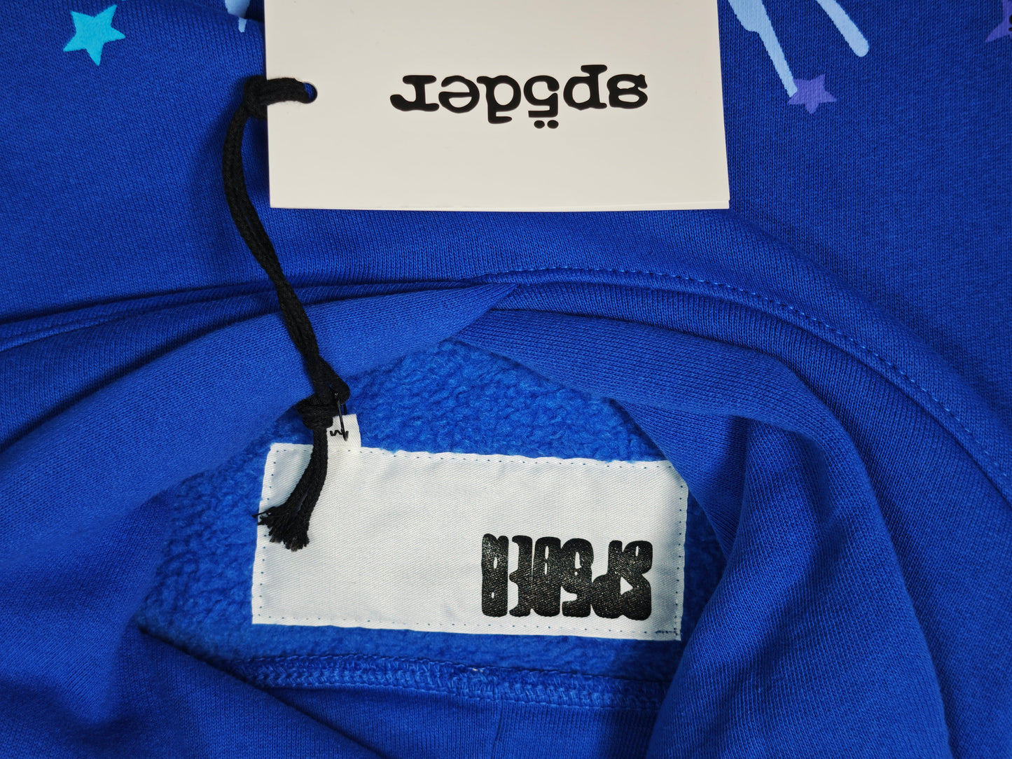 Sp5der Rhinestone Punk V2 Hoodie Royal Blue