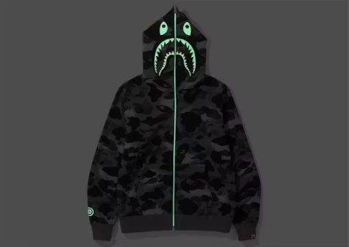 BAPE ABC Camo Shark Full Zip Hoodie Black