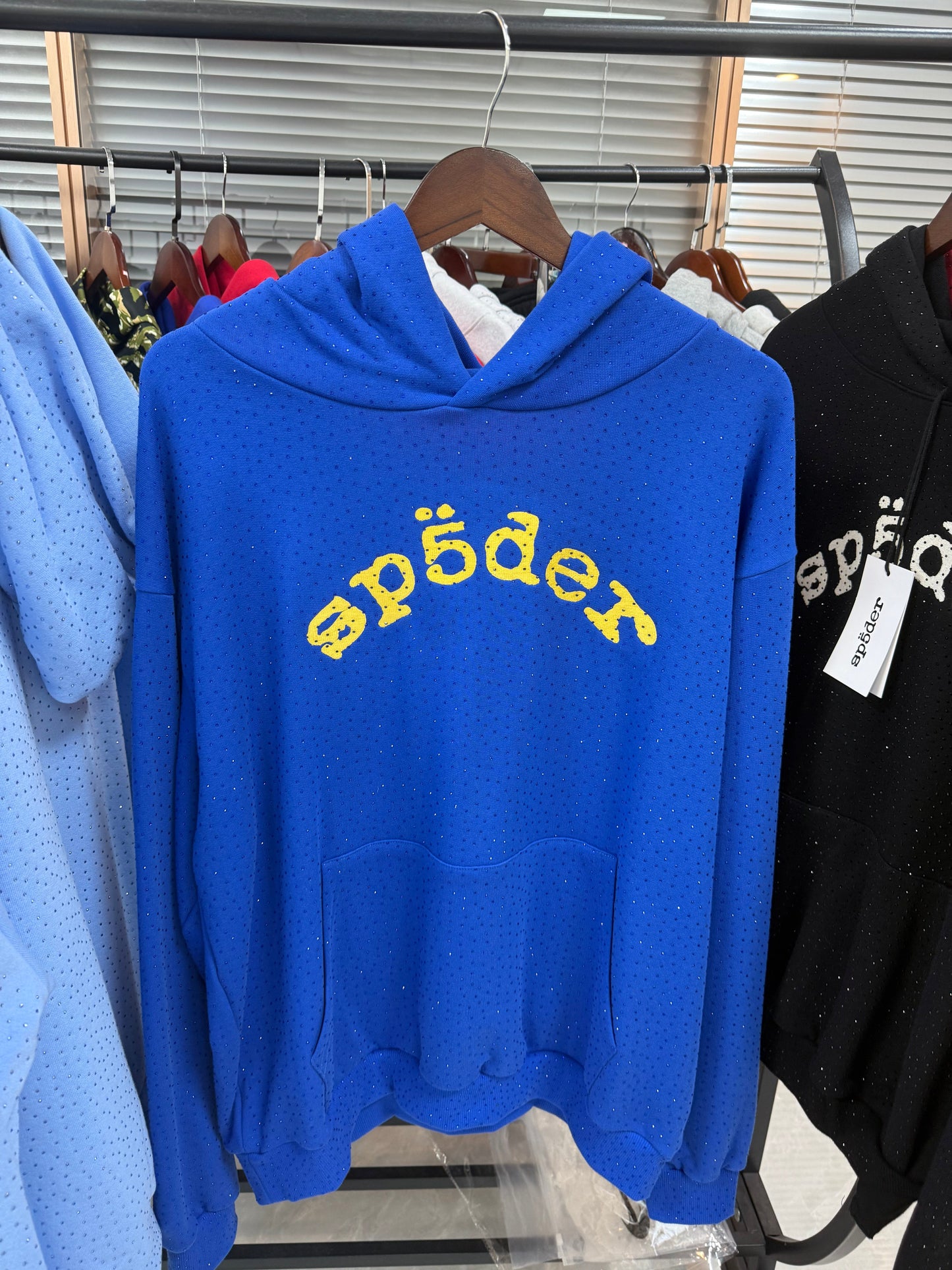 Sp5der Rhinestone Logo Hoodie (Multiple Colors Available)