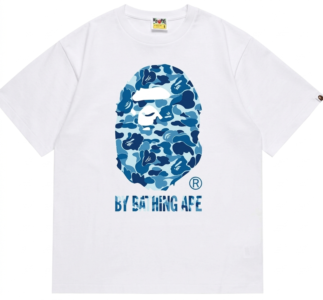 A Bathing Ape BAPE Big Ape Head Tee Blue Camo