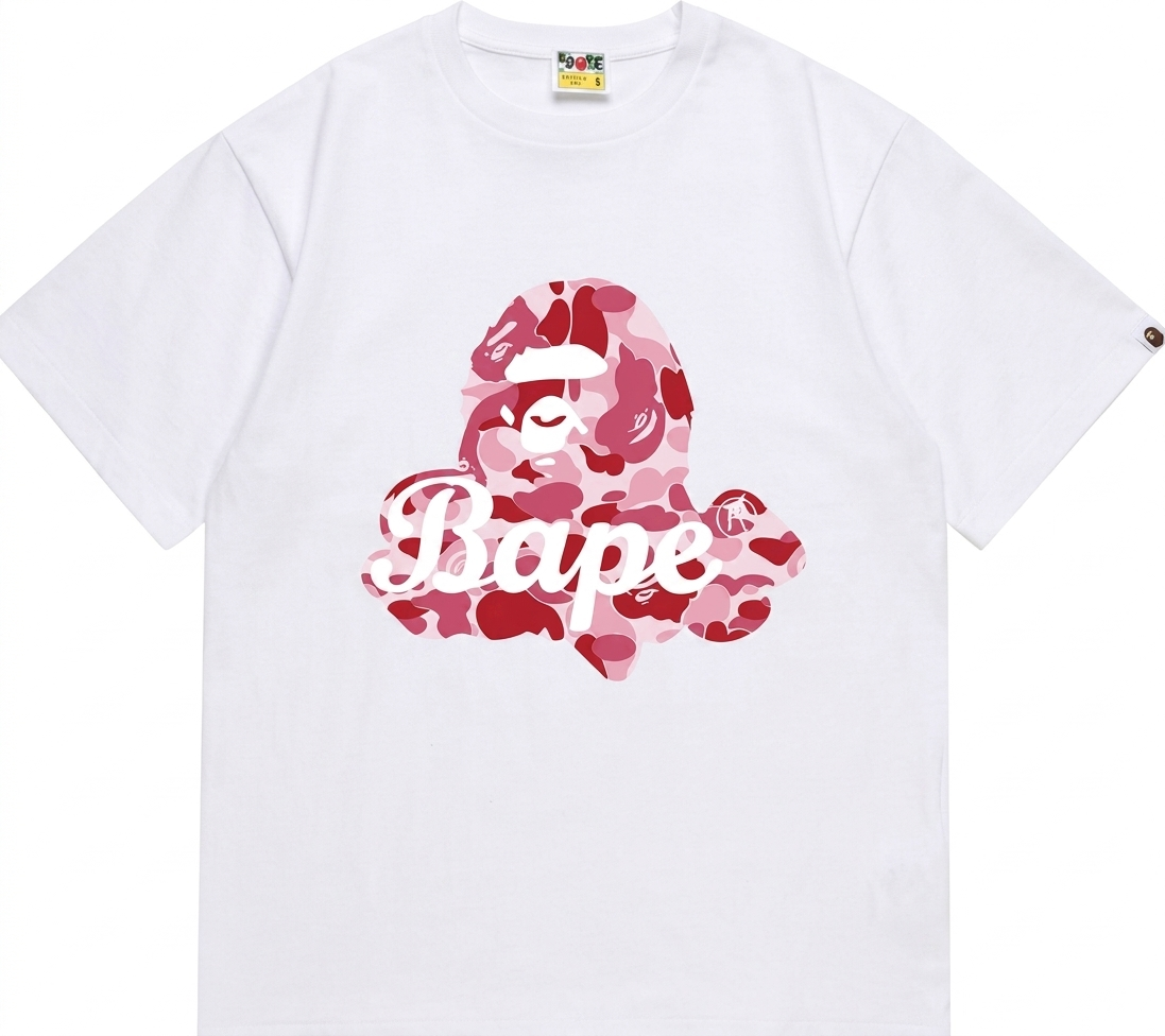 BAPE ABC Pink Camo Ape Head Bape Tee