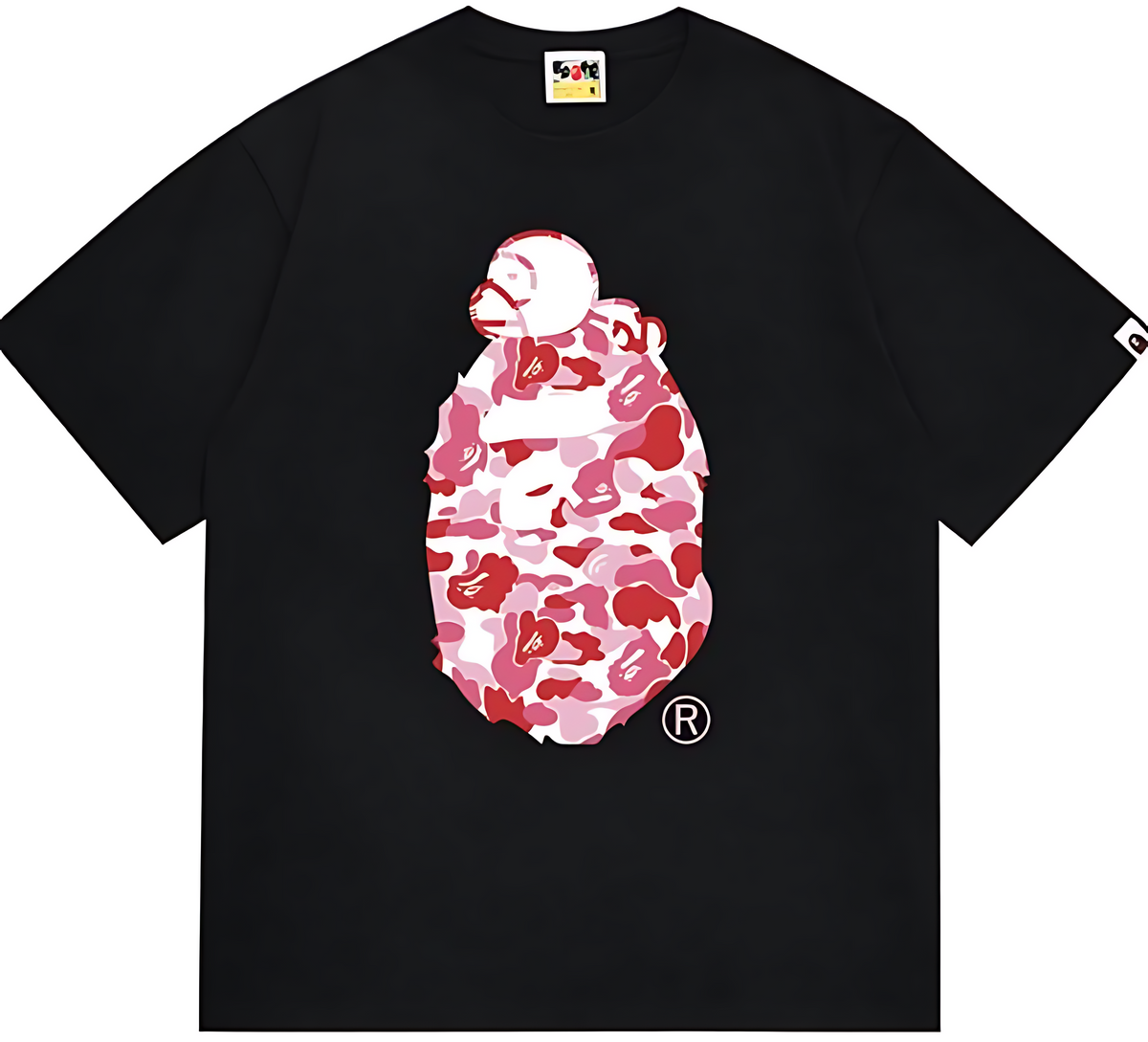 A Bathing Ape Color Camo Milo On Big Ape Tee - Pink Camo