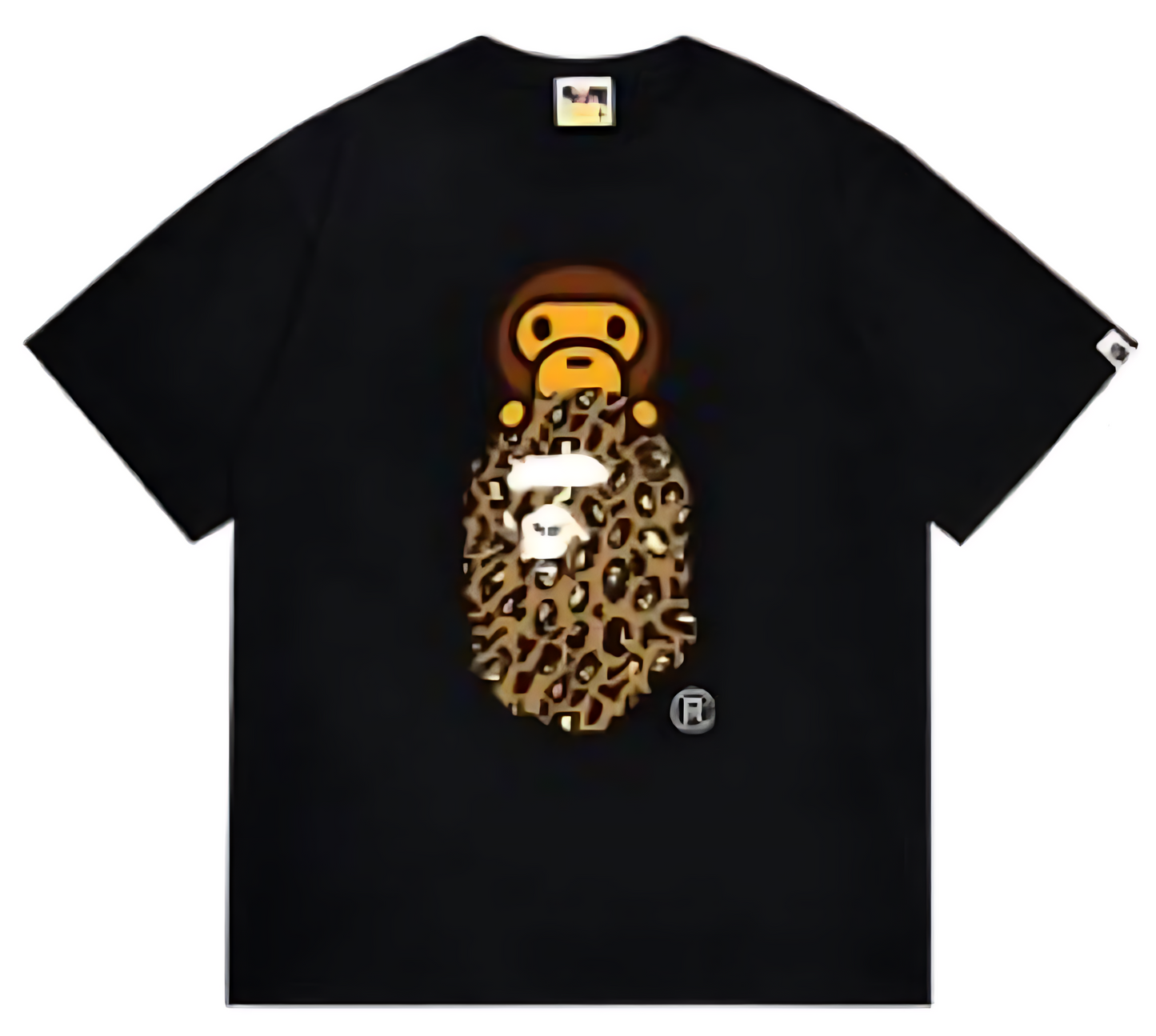 BAPE Baby Milo Leopard Ape Head T-Shirt Black
