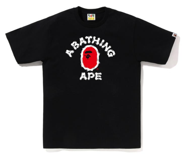 BAPE Brush College T-Shirt Black Red
