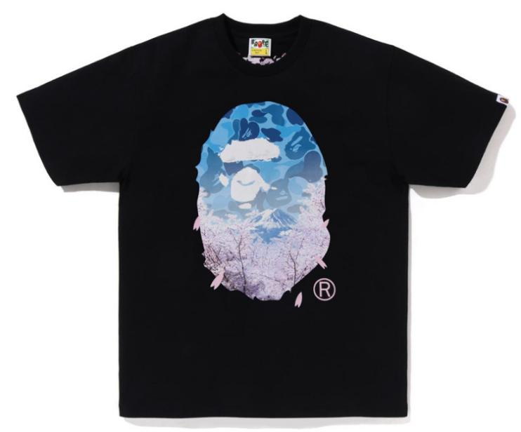 BAPE Sakura Photo Ape Head T-Shirt Black