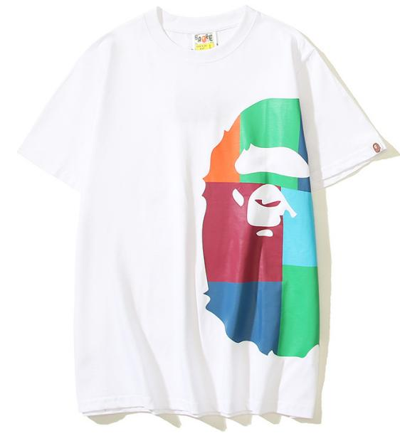 BAPE Color Block Side Big Ape Head T-Shirt White