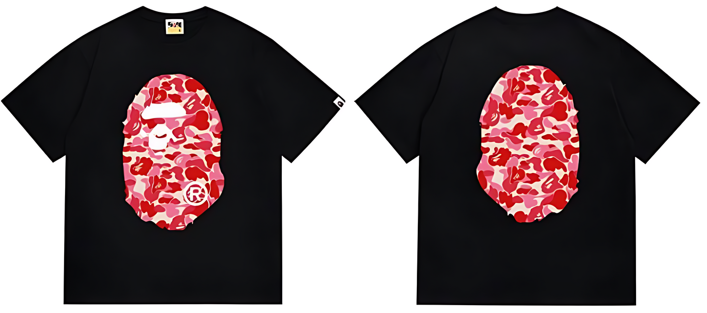 A Bathing Ape ABC Camo Big Ape Head Tee Black/Pink