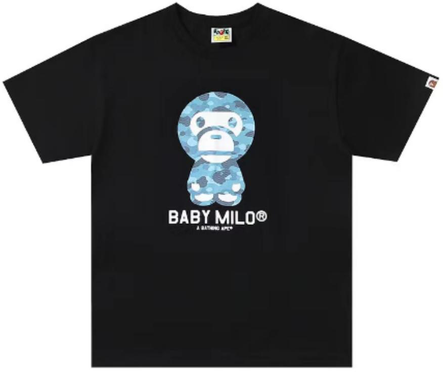 BAPE Honeycomb Camo Baby Milo T-Shirt Black Blue