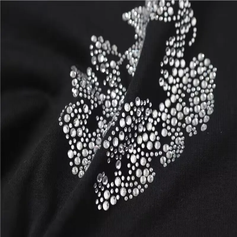Denim Tears Rhinestone Cotton Wreath T-Shirt Black