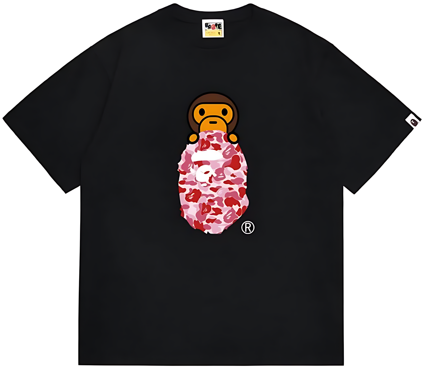 BAPE Baby Milo Pink Camo Ape Head Tee