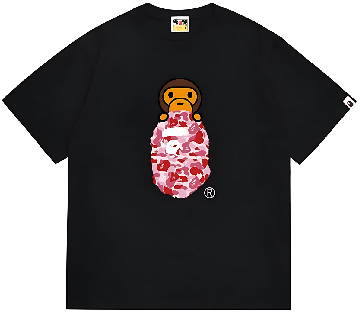 BAPE Baby Milo Pink Camo Ape Head Tee
