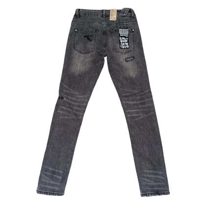 Ksubi Chitch Slim Men's Distressed Washed Grey Jeans