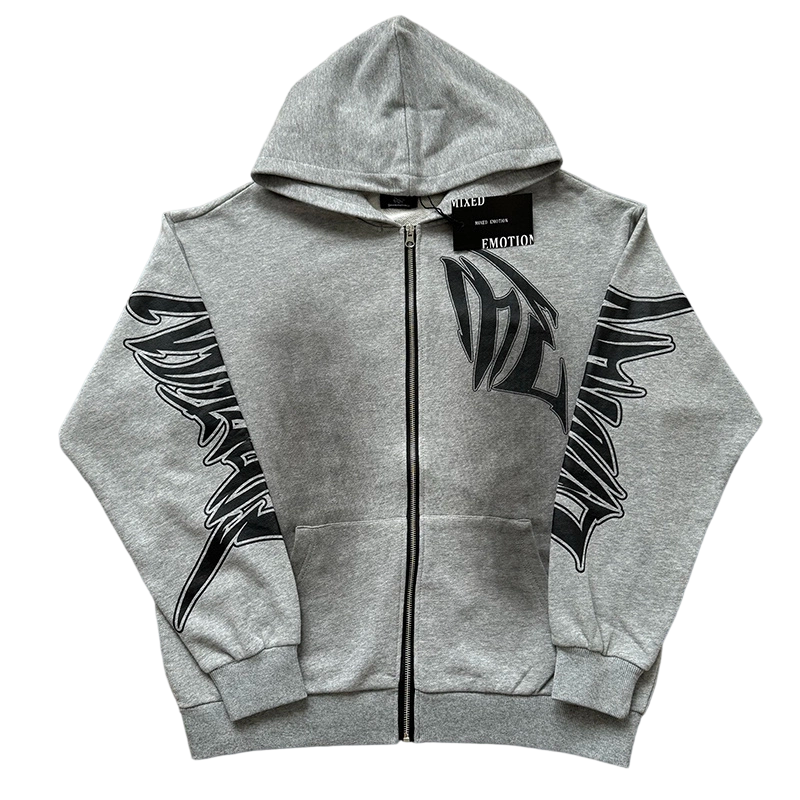 Mixed Emotion "Grey Faded" Zip-Up Hoodie