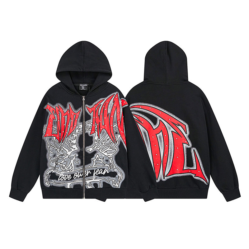 Mixed Emotion "Love Over Fear" Rhinestone Hoodie