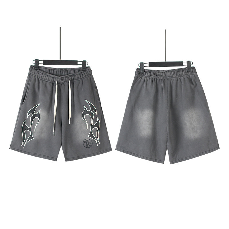Hellstar Yoga Flame Outline Sweat Shorts