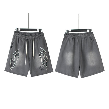 Hellstar Yoga Flame Outline Sweat Shorts