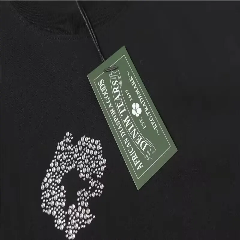 Denim Tears Rhinestone Cotton Wreath T-Shirt Black