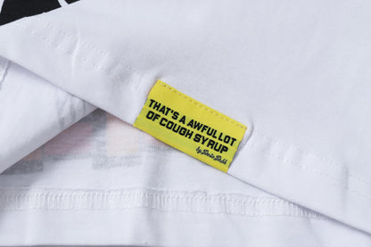 That's A Awful Lot Of Cough Syrup Brick Wall Cartoon White T-Shirt
