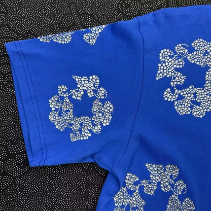 Denim Tears Rhinestone Cotton Wreath T-Shirt Royal Blue