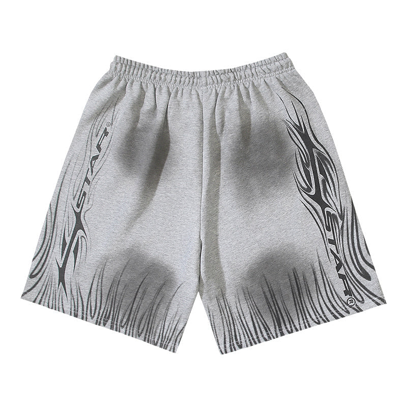 Hellstar Om Flame Number 11 Fleece Shorts