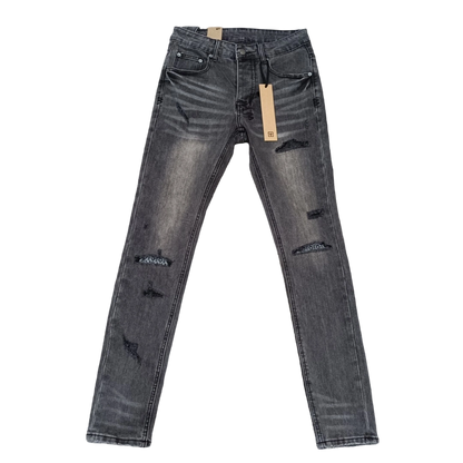 Ksubi Chitch Slim Men's Distressed Washed Grey Jeans