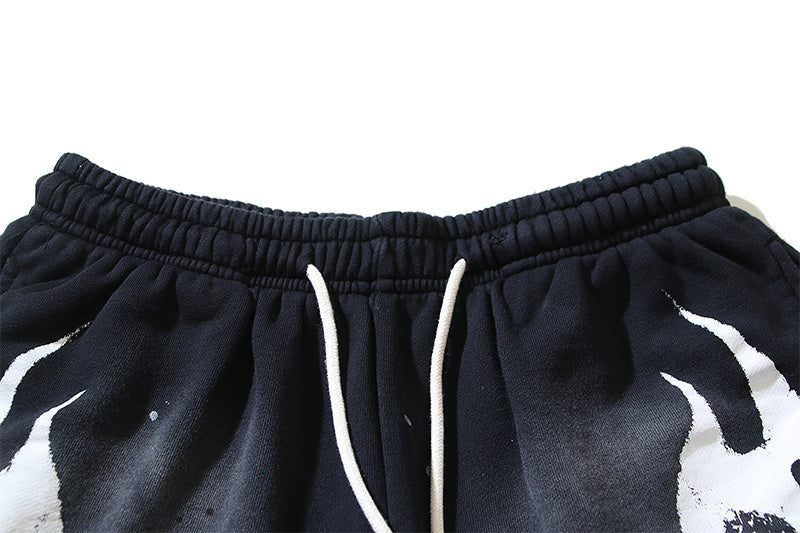 Hellstar Shard Flame Spray Fade Sweat Shorts