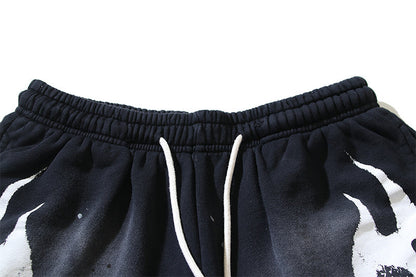 Hellstar Shard Flame Spray Fade Sweat Shorts