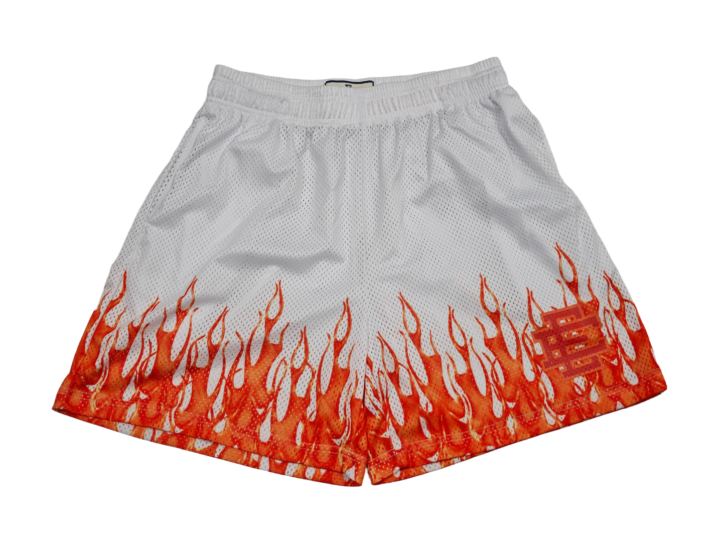 Eric Emanuel Basic "Burning Flames" Mesh Shorts
