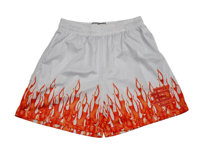 Eric Emanuel Basic "Burning Flames" Mesh Shorts