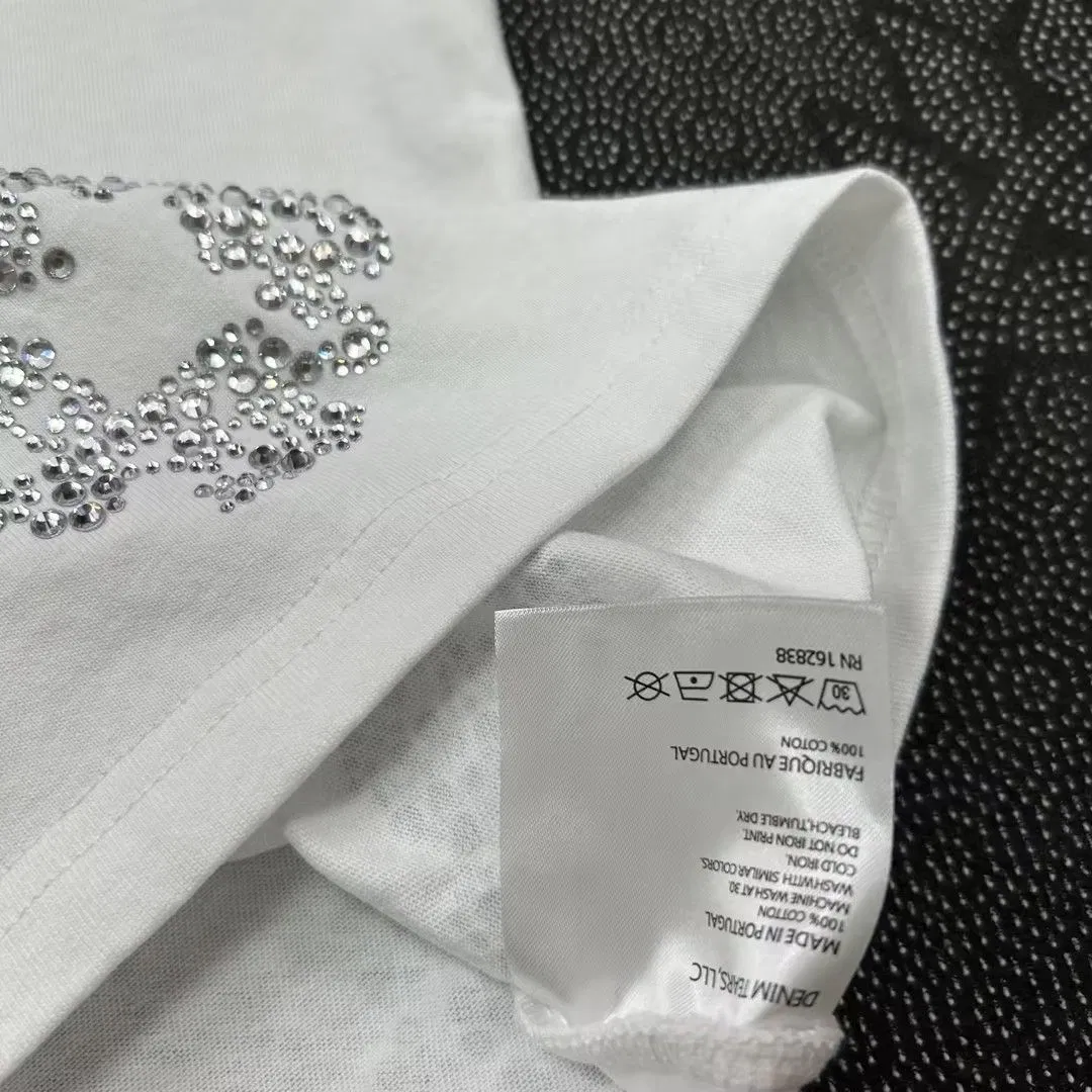 Denim Tears Rhinestone Cotton Wreath T-Shirt White