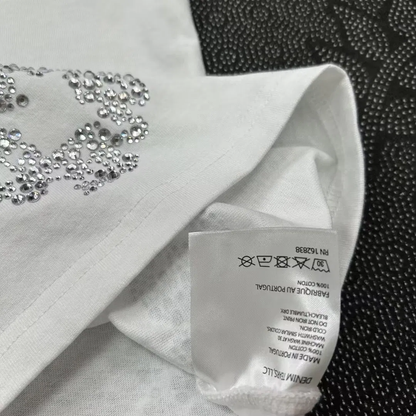 Denim Tears Rhinestone Cotton Wreath T-Shirt White