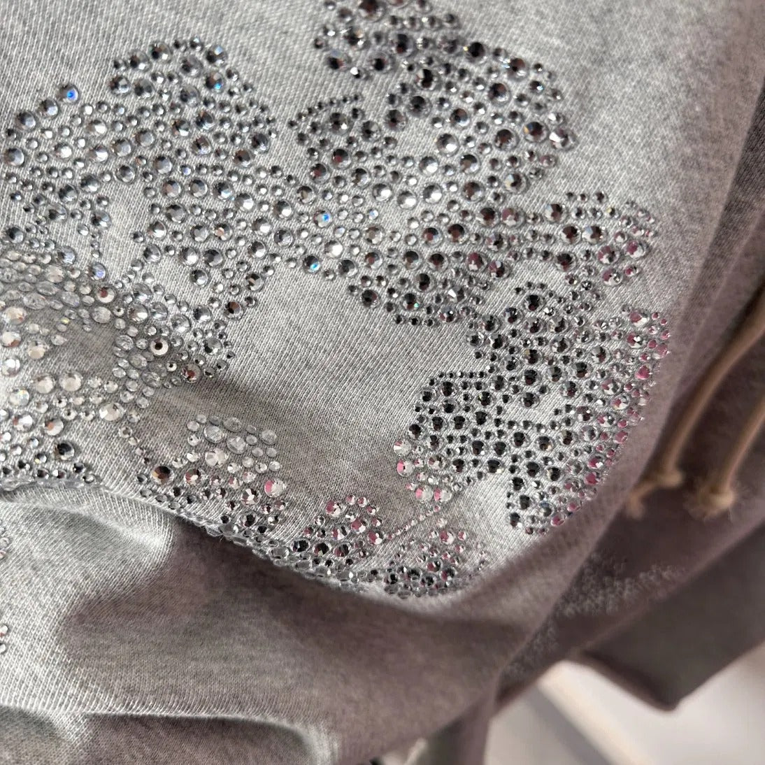 Denim Tears Rhinestone Cotton Wreath Shorts Grey
