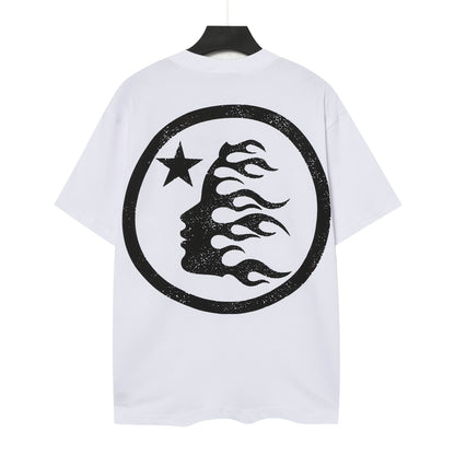 Hellstar Graphic Logo Rhinestone Vintage White T-Shirt