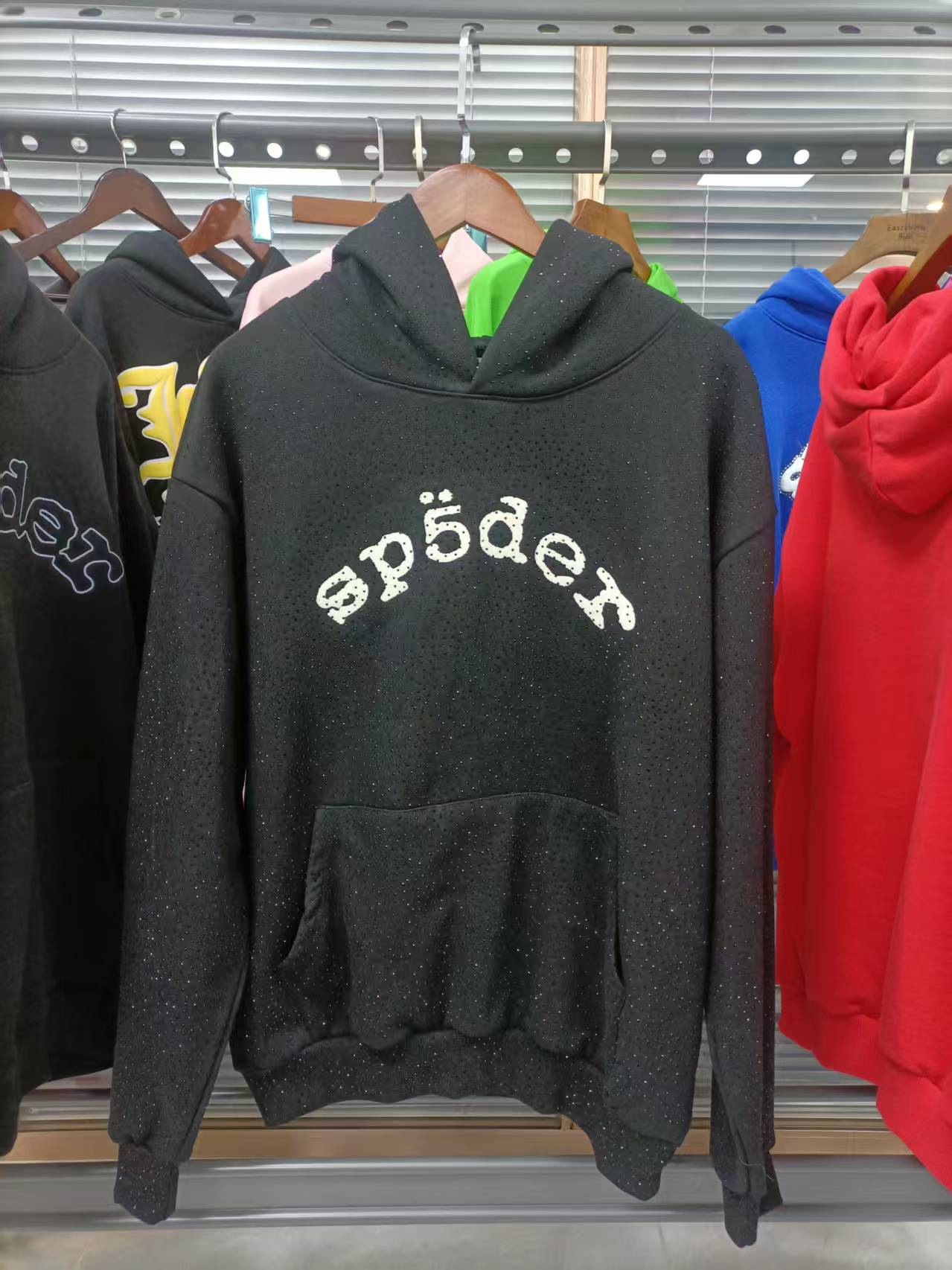 Sp5der Rhinestone Logo Hoodie (Multiple Colors Available)