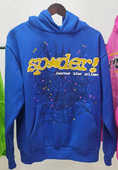 Sp5der Açaí Hoodie Purple Dark Blue
