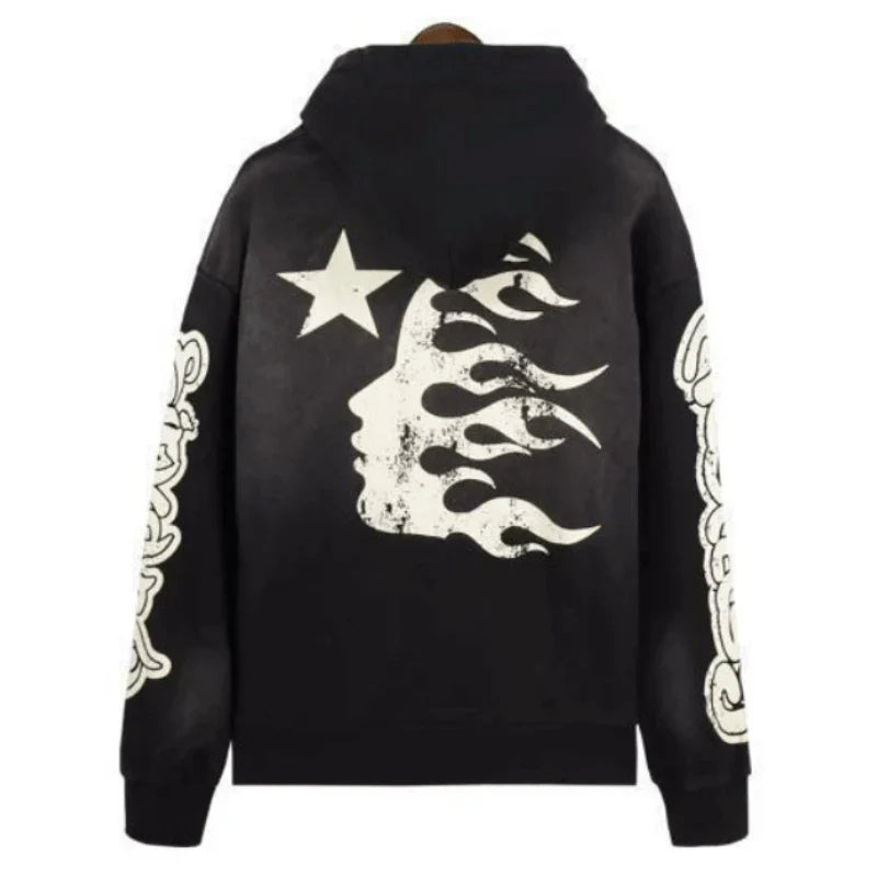 HELLSTAR- Studios Records Hoodie Washed Red