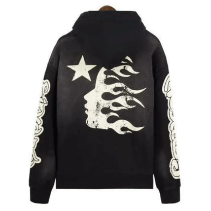 HELLSTAR- Studios Records Hoodie Washed Red