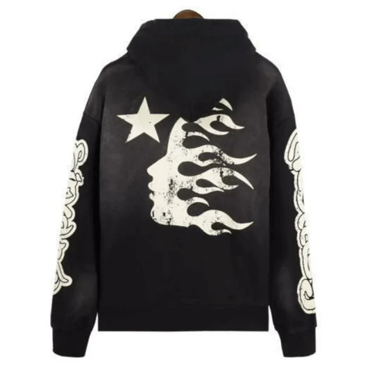 HELLSTAR- Studios Records Hoodie Washed Red