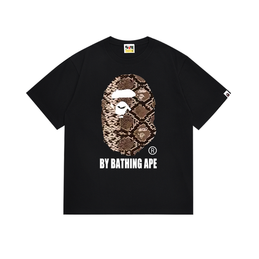 BAPE Snake Pattern By Bathing Ape Tee Black/White