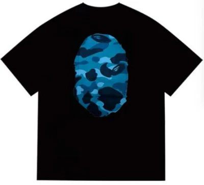 BAPE Blue ABC Camo Big Ape Head T-shirt