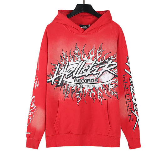 HELLSTAR- Studios Records Hoodie Washed Red