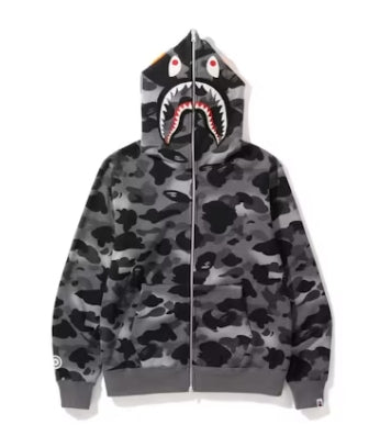 BAPE ABC Camo Shark Full Zip Hoodie Black