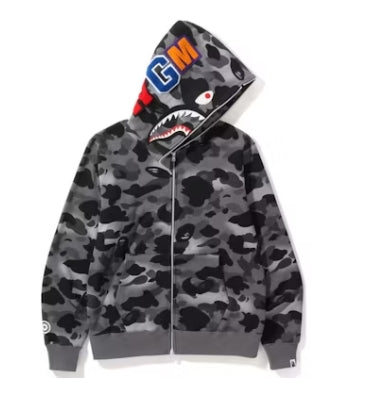 BAPE ABC Camo Shark Full Zip Hoodie Black