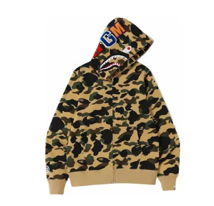 BAPE ABC Camo Shark PONR Full Zip Hoodie Green