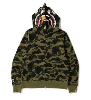 BAPE Color Camo Shark Wide Fit Full Zip Double Green