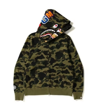 BAPE Color Camo Shark Wide Fit Full Zip Double Green