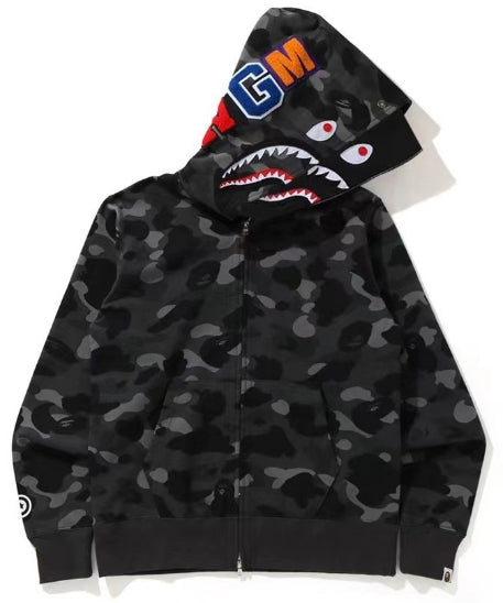 BAPE Color Camo Shark Full Zip Hoodie Black