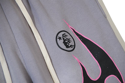 Hellstar Grey Pink Future Flame Sweatpants