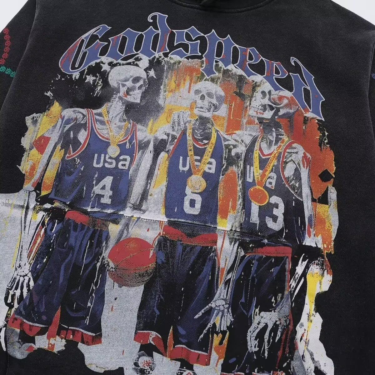 Godspeed Skeleton Basketball Team Hoodie