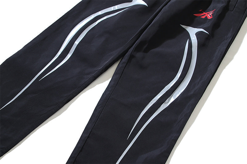 Hellstar Cyber Flame Nylon Track Pants Black